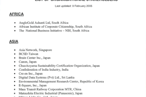 List of organisational stalkeholders