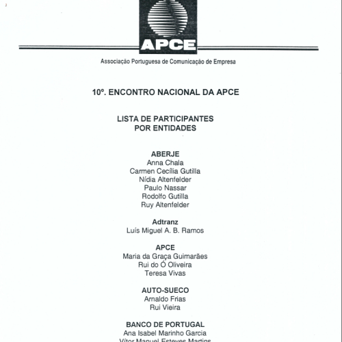 Lista de Participantes por Entidades