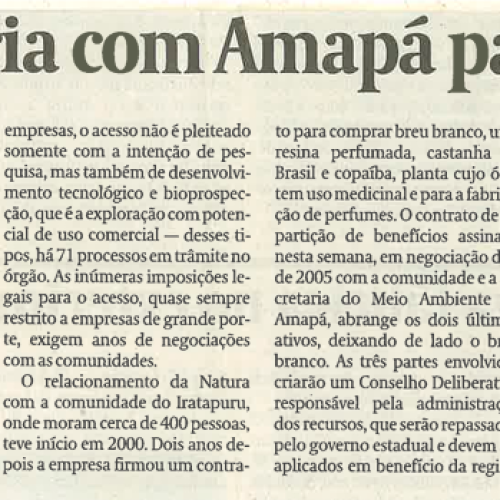 Natura faz parceria com Amap[a para repartir lucro