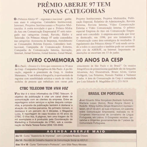 Novas Categorias Prêmio Aberje 97