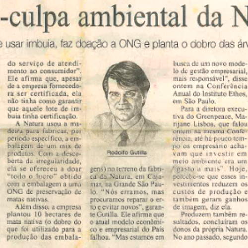 O mea-culpa ambiental da Natura