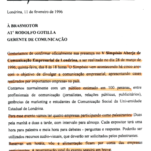 Pedido de Confirmação de Participação