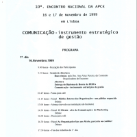 Programa I 10° Encontro Nacional da APCE