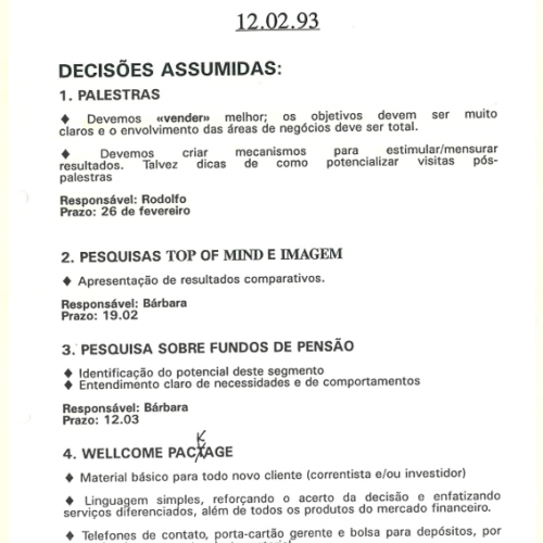 Reunião Marketing Planejamento – 1993